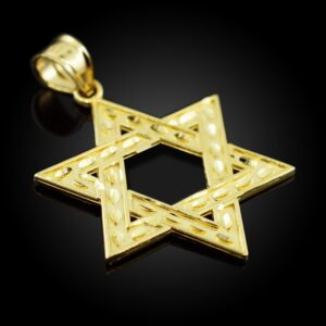 10k Gold Judaica Charm Jewish Star of David Pendant (Small)