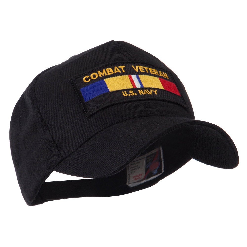 e4Hats.com Veteran Rectangle Shape Patch Cap - Combat Navy OSFM