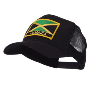 north and south america flag letter patched mesh cap - jamaica osfm