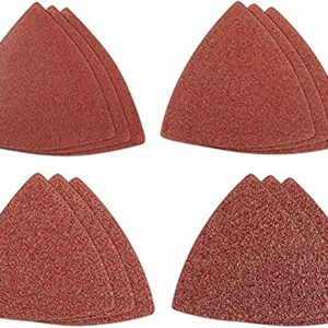 Pack 100 Sandpaper 60/120 Grit (50 Each) 3-1/8" Triangular Sand Paper w/loop backing for Fein Multimaster Bosch Multi-x Craftsman Nextec Dremel Ridgid Dremel Chicago 3" Rockwell Huperlock Worx Mm20