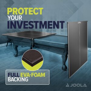 JOOLA Table Tennis Conversion Top with Net Set - Full Sized MDF Ping Pong Table Top for Pool Table - Quick Assembly with Foam Backing to Protect Billiard Table