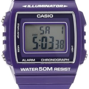 Casio W-215H-6 Men's Digital Quartz Watch with Resin Strap, Purple/Grey, Bracelet