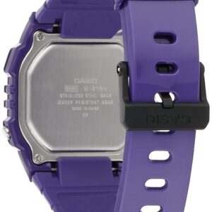 Casio W-215H-6 Men's Digital Quartz Watch with Resin Strap, Purple/Grey, Bracelet