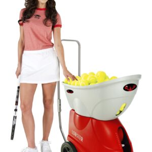 Lobster Sports – Elite Liberty Battery Operated Tennis Ball Machine – Lightweight – Large Wheels - Full-Featured Tennis Ball Thrower – Oscillation – Spin – 2-4 hr Runtime – Charger Included