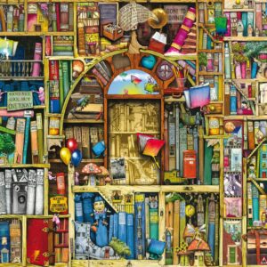 Ravensburger Bizarre Bookshop 2 - 1000 Piece Jigsaw Puzzle for Adults | Unique Piece Design | Softclick Technology for Perfect Fit | Ideal Gift for Puzzle Enthusiasts