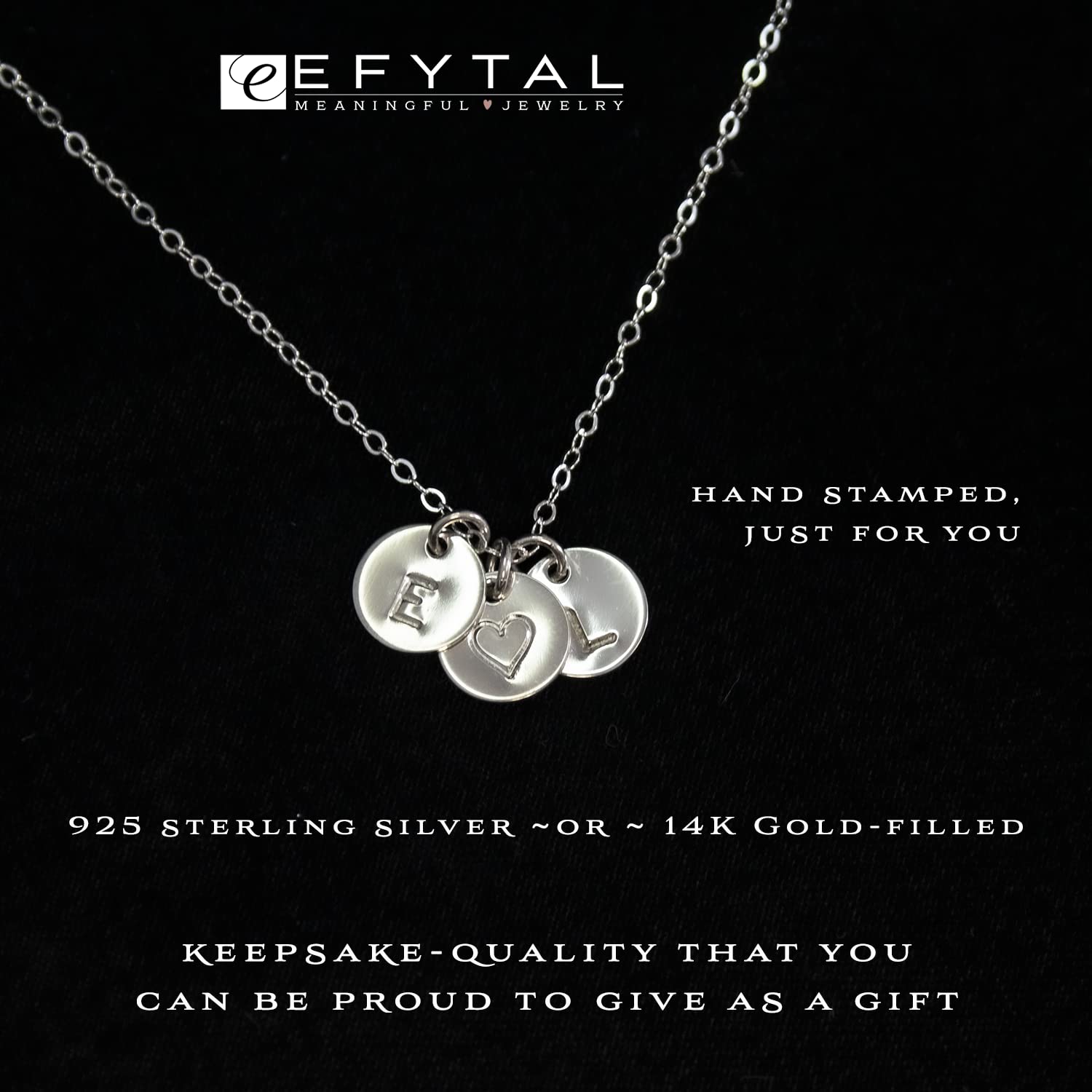 EFYTAL Initial Necklaces for Women, Small and Dainty Mom Necklace, 14k Gold Filled or Sterling Silver Necklace with Initial, Letter Charm, Push Presents for New Mom