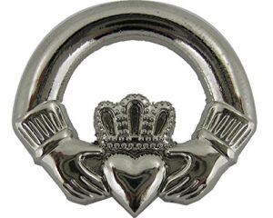 silver irish claddagh ring lapel pin