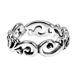 aeravida swirl and filigree all-around band .925 silver ring (6)