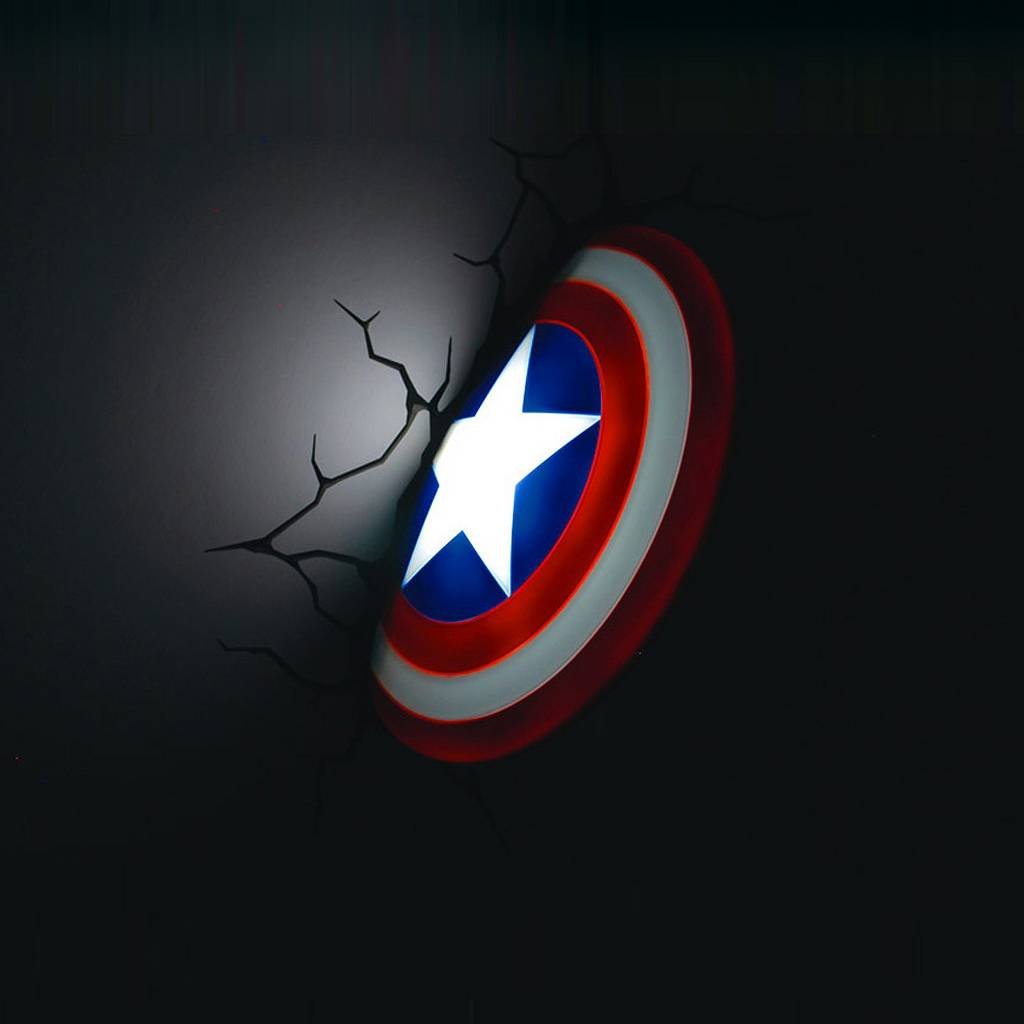 3DLightFX Marvel Avengers Captain America 3D Deco Light Red, White, Blue