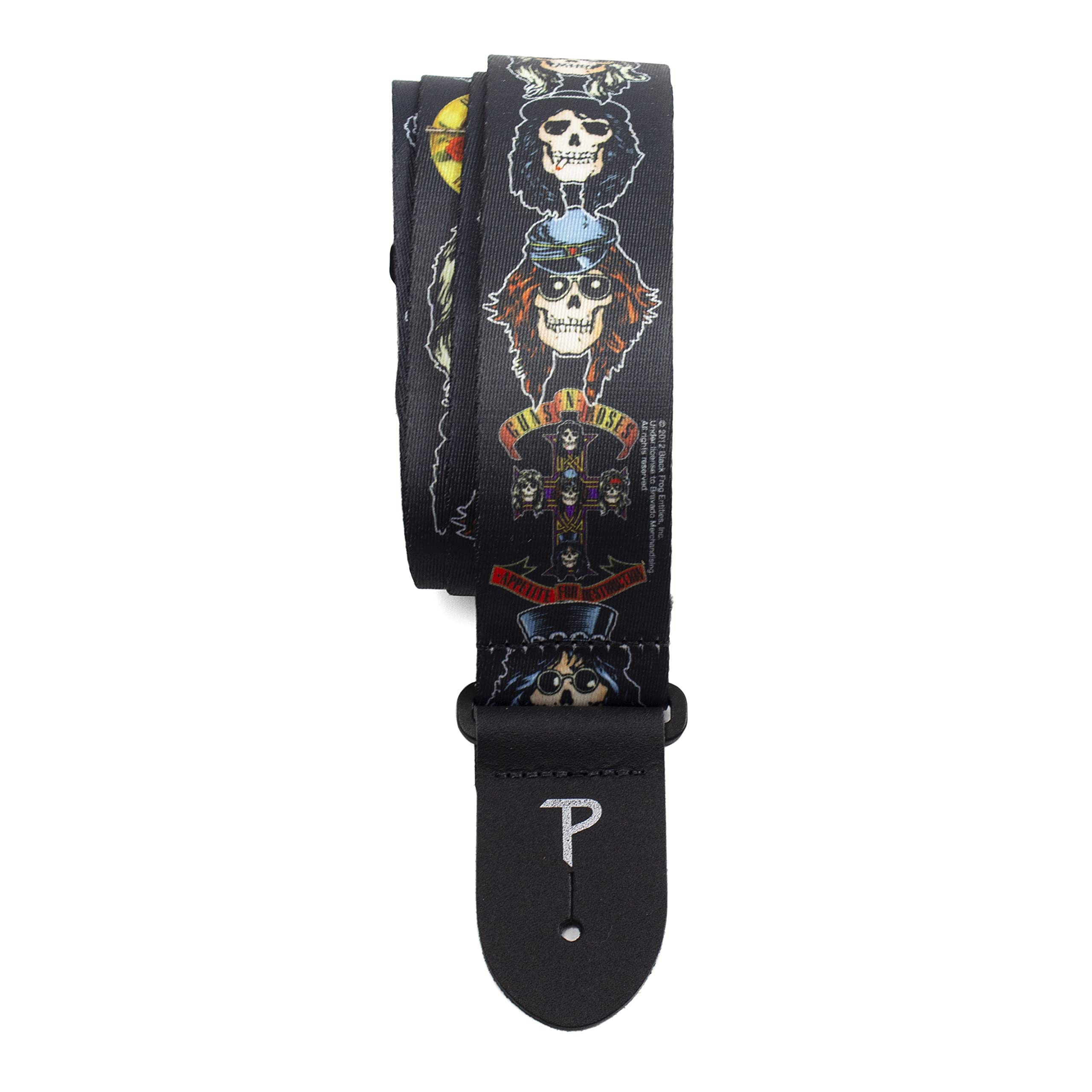 Perri's Leathers Adjustable Guitar Straps for Kids, Men & Women - Official Licensing Guns n Roses Guitar Strap for Acoustic, Bass, and Electric Guitars - Adjustable Size - Guns n Roses Licensed