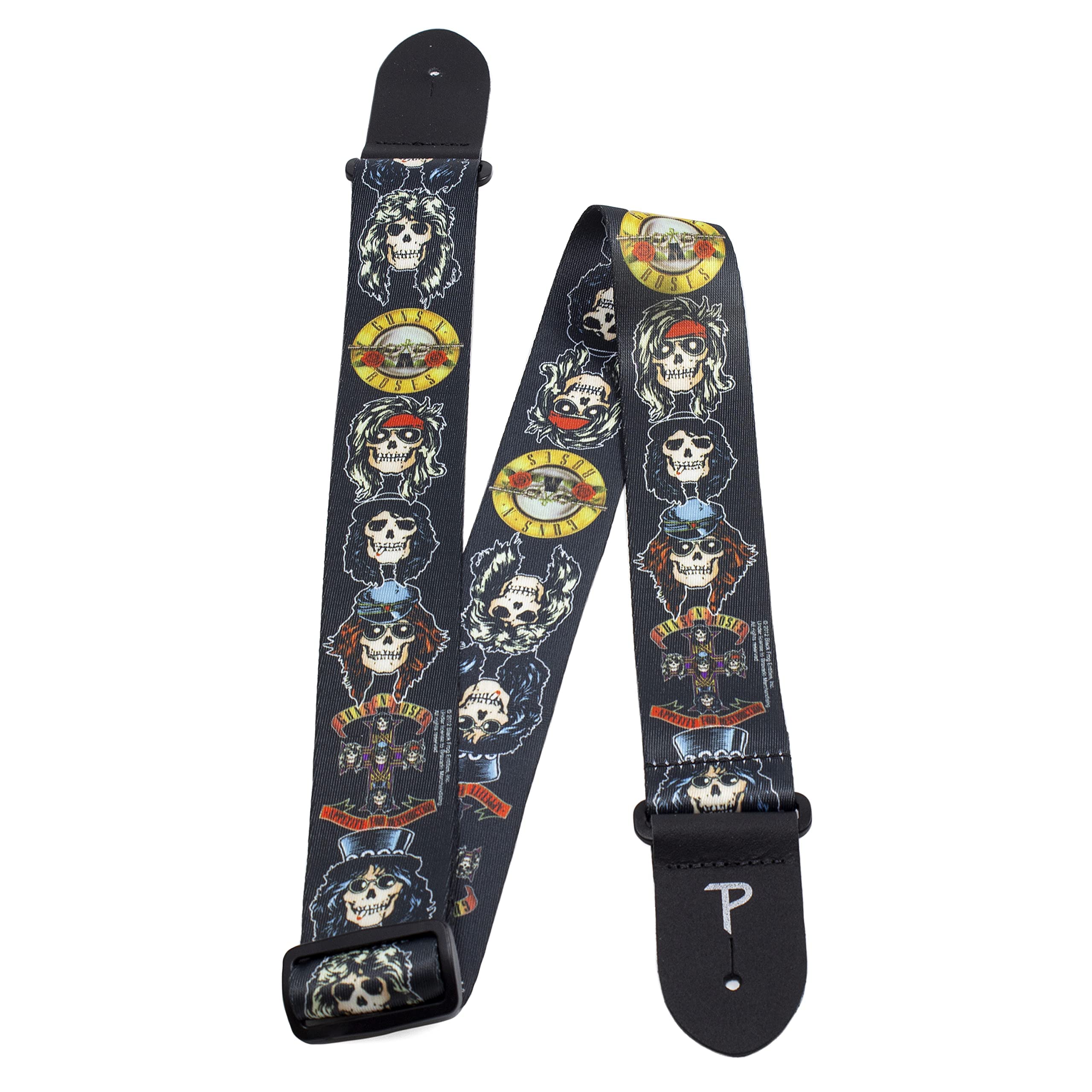 Perri's Leathers Adjustable Guitar Straps for Kids, Men & Women - Official Licensing Guns n Roses Guitar Strap for Acoustic, Bass, and Electric Guitars - Adjustable Size - Guns n Roses Licensed