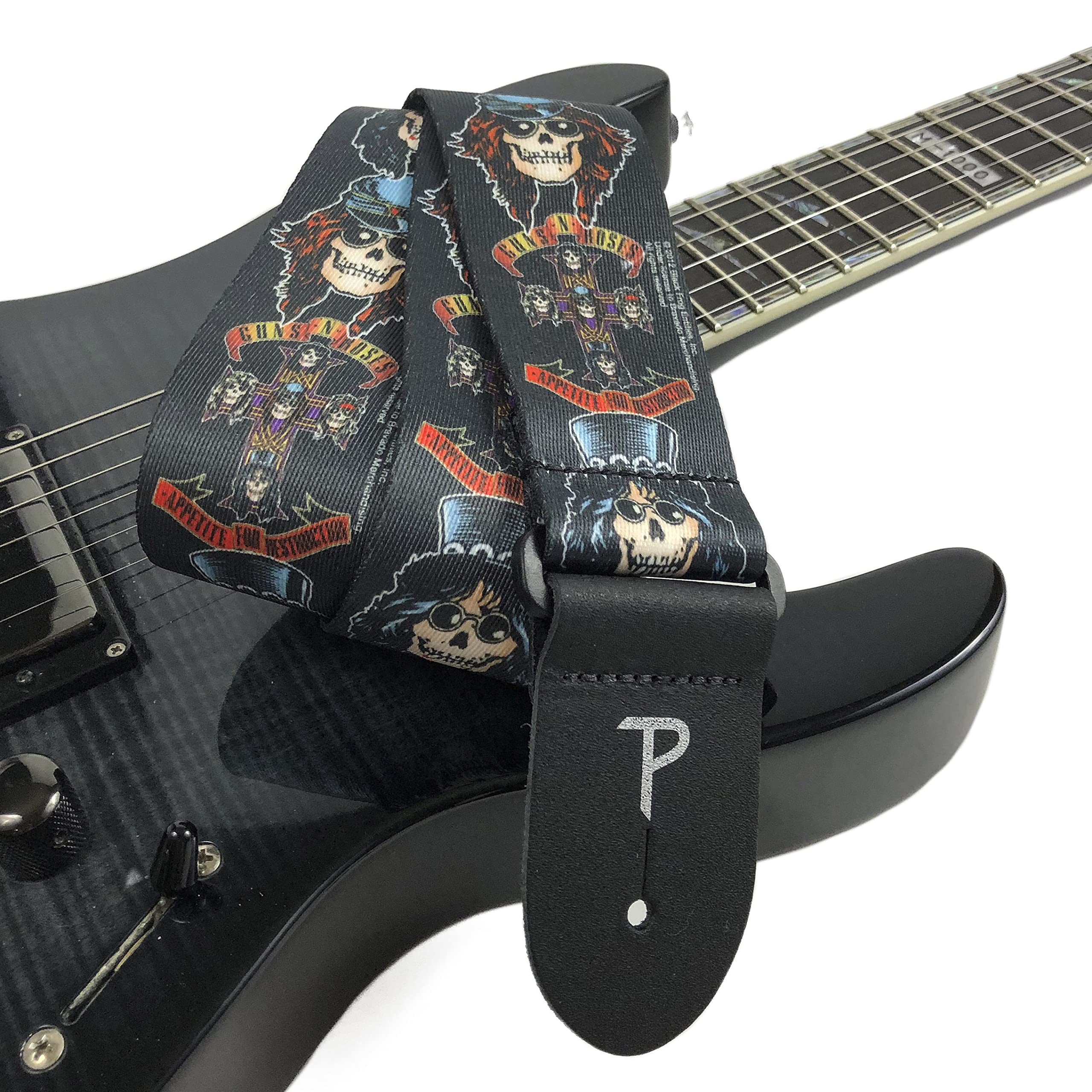 Perri's Leathers Adjustable Guitar Straps for Kids, Men & Women - Official Licensing Guns n Roses Guitar Strap for Acoustic, Bass, and Electric Guitars - Adjustable Size - Guns n Roses Licensed