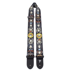 Perri's Leathers Adjustable Guitar Straps for Kids, Men & Women - Official Licensing Guns n Roses Guitar Strap for Acoustic, Bass, and Electric Guitars - Adjustable Size - Guns n Roses Licensed