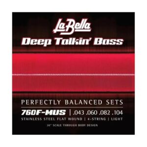 la bella 760f-mus stainless steel flat wound bass guitar guitar strings