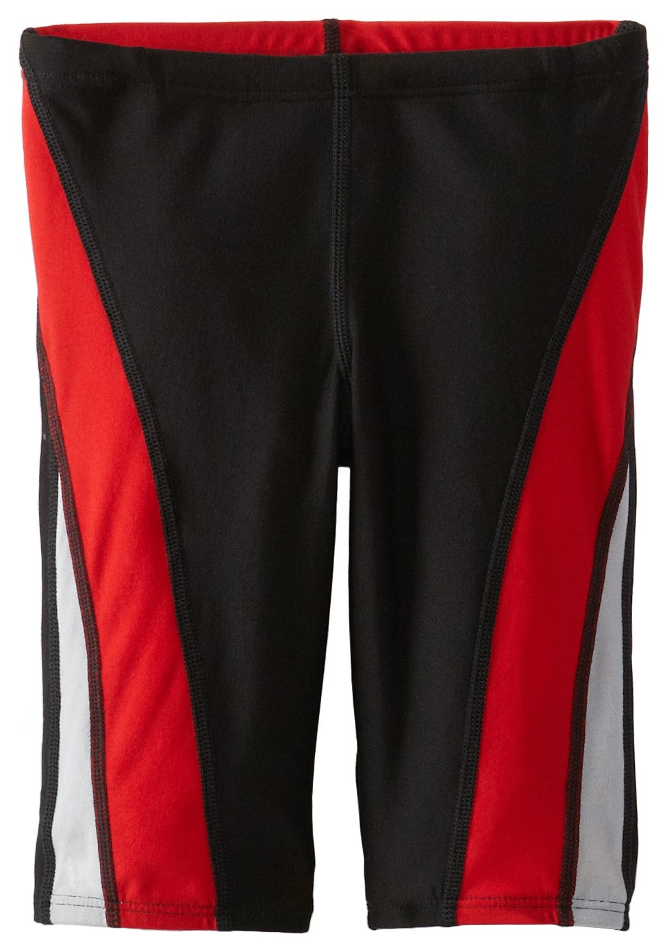 Speedo Men's Swimsuit Jammer Endurance+ Splice Team Colors , Black/Red Splice, 28