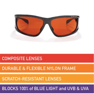 BluBlocker, Black Viper Sunglasses with Scratch Resistant Lens | Blocks 100% of Blue Light and UVA & UVB Rays | Gender Neutral - for Men, Women & Everyone | 2703K |