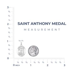 PicturesOnGold.com Saint Anthony Religious Medal - 2/3 X 3/4 Inch Size of Nickel, Sterling Silver