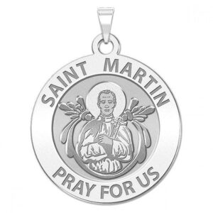 picturesongold.com saint martin de porres religious medal - 2/3 inch size of dime, sterling silver