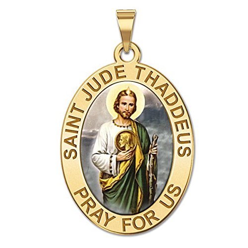 PicturesOnGold.com Saint Jude Religious Medal Color - 2/3 X 3/4 Inch Size of Nickel, Sterling Silver