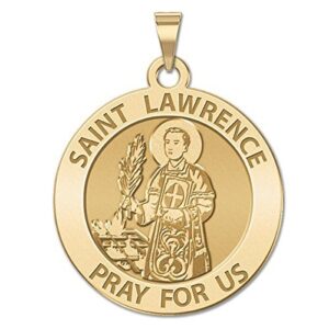 PicturesOnGold.com Saint Lawrence Religious Medal - 2/3 Inch Size of Dime, Sterling Silver