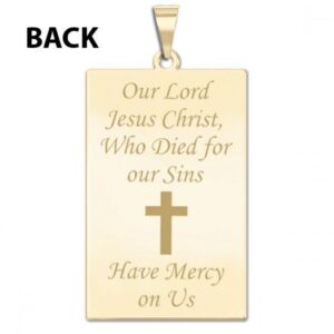 PicturesOnGold.com the Crucifixion of Jesus Doubled Sided Rectangle Religious Medal - 3/4 Inch X 1-1/4 Inch -Sterling Silver