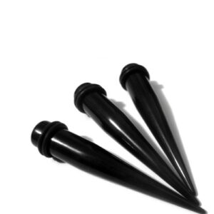 urban body jewelry 7/16" 11mm black acrylic taper (1 taper)