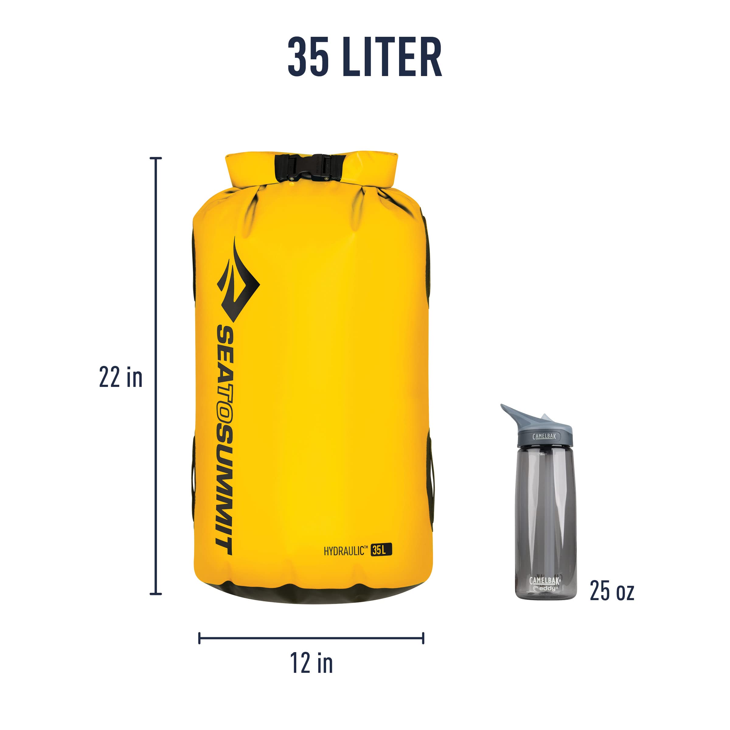 Sea to Summit Hydraulic Dry Bag, Heavy-Duty Dry Storage, 35 Liter, Yellow