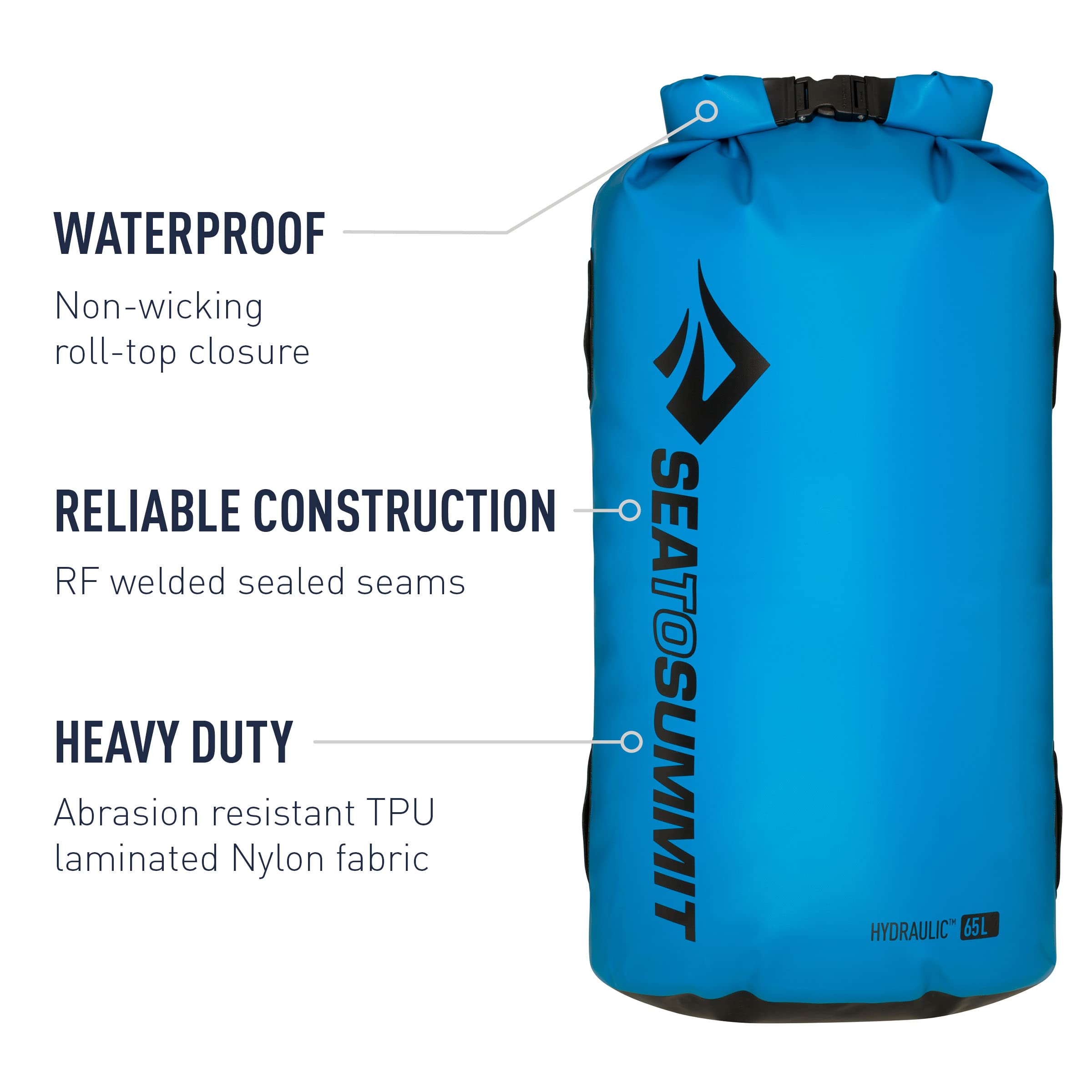 Sea to Summit Hydraulic Dry Bag, Heavy-Duty Dry Storage, 20 Liter, Blue