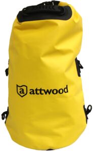 attwood 11894-2 40 liter dry bag roll top for boating, kayaking, camping, swimming, and fishing, yellow