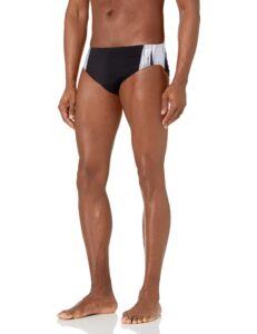 tyr sport men's phoenix splice racer swimsuit (black/white, size 36)