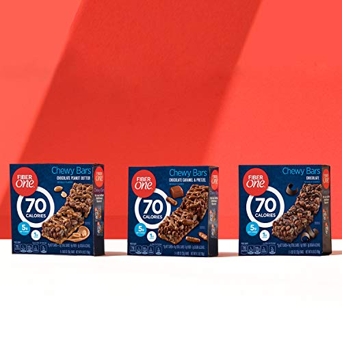 Fiber One 70 Calorie Chewy Snack Bars, Chocolate Caramel and Pretzel, 5 ct