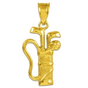 10k gold golf bag sports charm pendant