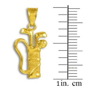 10k Gold Golf Bag Sports Charm Pendant