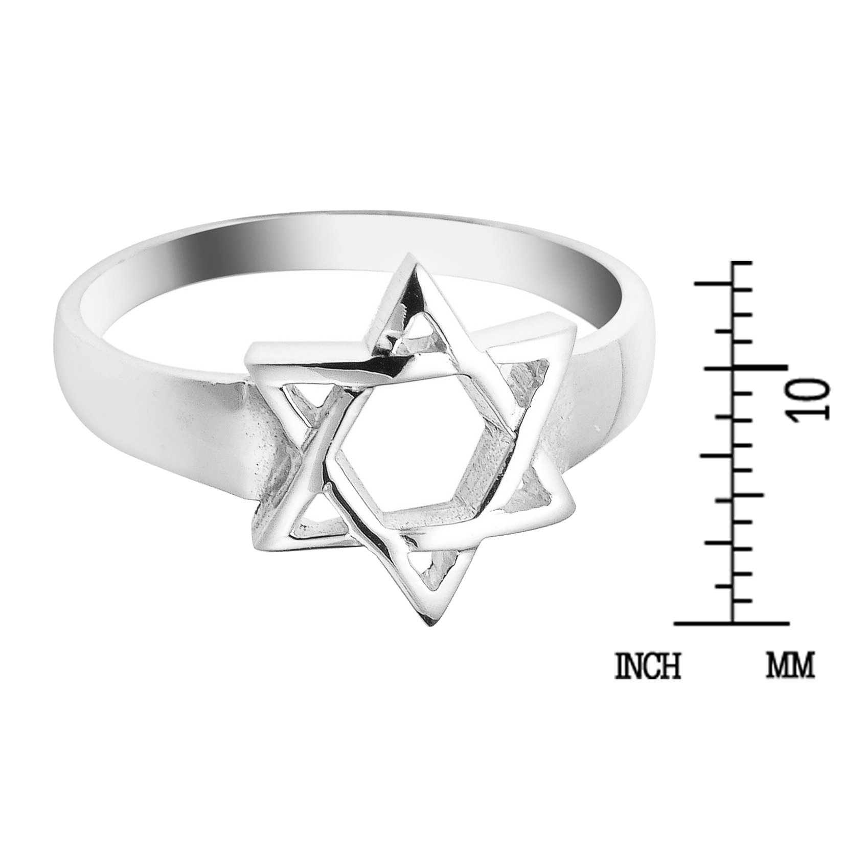 AeraVida Jewish Jewelry Simple Star of David Promise Band .925 Silver Ring | Promise Rings for Women | Comfort Fit Silver Rings for Women | Sterling Silver Rings Size 6