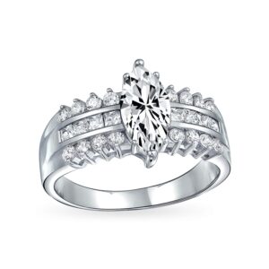 personalize vintage art deco style 2.5ct wide triple 3 row band channel set cubic zirconia aaa cz solitaire brilliant cut marquise engagement ring for women .925 sterling silver customizable