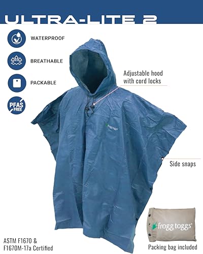 FROGG TOGGS Ultra-Lite2 Reusable Waterproof Breathable Poncho