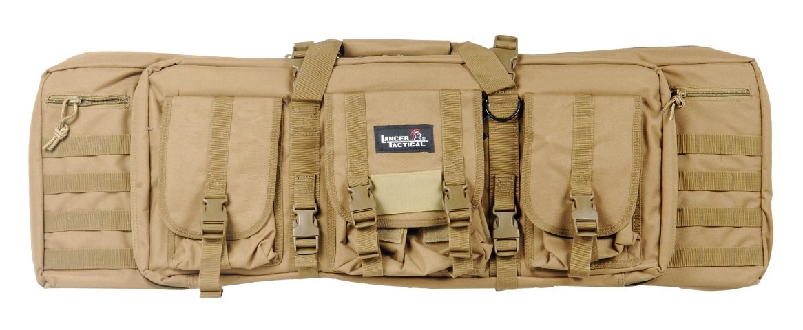 Lancer Tactical 36" MOLLE Padded Double Airsoft Gun Bag (Desert Tan)