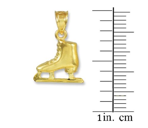 14k Gold Ice Skate Winter Sports Charm Figure Skating Pendant