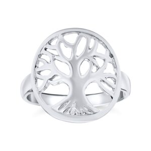 Bling Jewelry Round Open Circle Celtic Family Wishing Tree Of Life Ring For Women For Teen 925 Sterling Silver