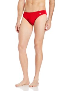 speedo men's swimsuit brief powerflex eco solar, us red, 28