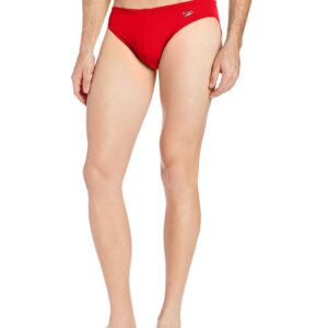 Speedo Men's Swimsuit Brief Powerflex Eco Solar, US Red, 32