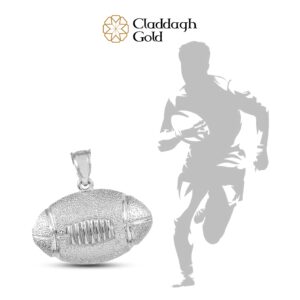 Sterling Silver Football Sports Charm Pendant