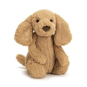 jellycat bashful toffee puppy stuffed animal plush dog, medium, 12 inches