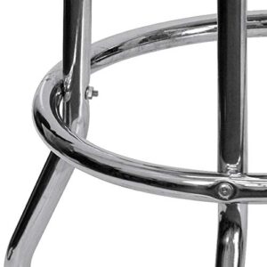 Flash Furniture Double Ring Chrome Barstool with Black Seat