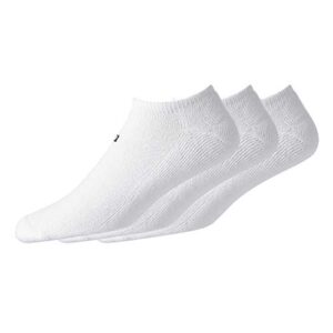 footjoy men's comfortsof low cut 3-pack socks, white, fits shoe size 7-12