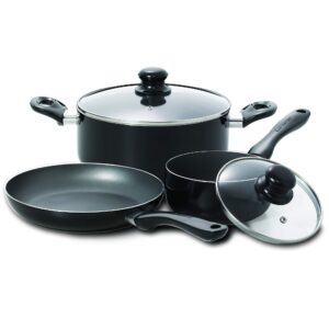 starfrit simplicity 5-piece cookware set with bakelite handles, black