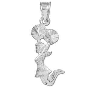 Sports Charm 925 Sterling Silver Cheerleader Charm Pendant