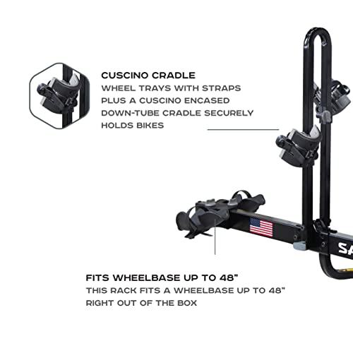 Saris Freedom Bike Hitch Car Rack, 2-Bicycle Carrier, Black