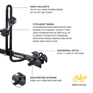 Saris Freedom Bike Hitch Car Rack, 2-Bicycle Carrier, Black