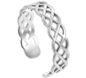 10k white gold trinity knot adjustable celtic toe ring